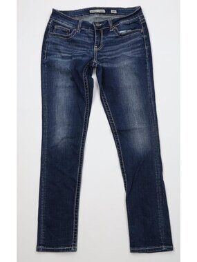 Buckle BKE Womens 29 x 31.5 Thick Stitch Low Rise Sabrina Skinny Leg Jeans Blue